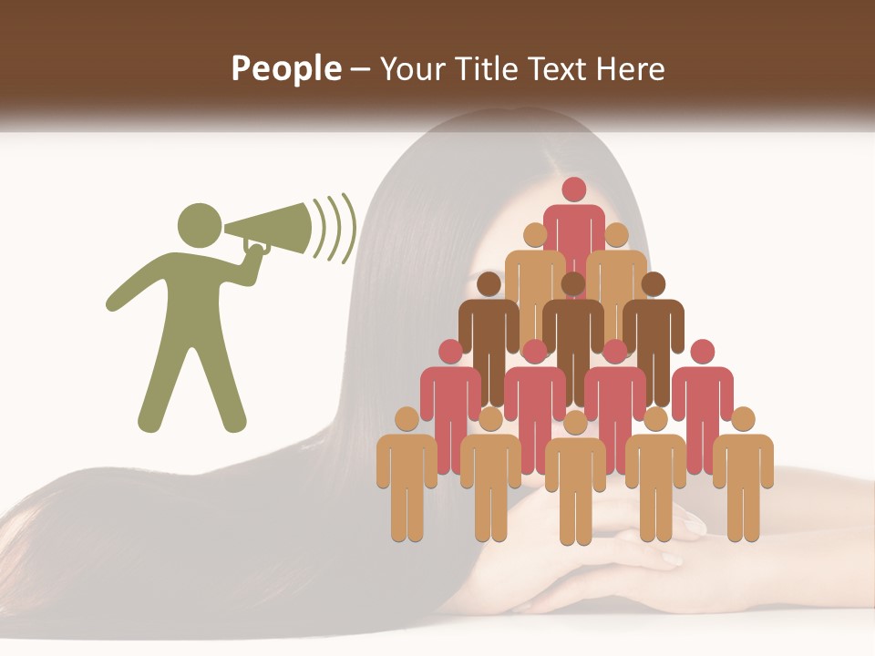 A Woman With Long Brown Hair Is Shown In This Powerpoint Presentation PowerPoint Template