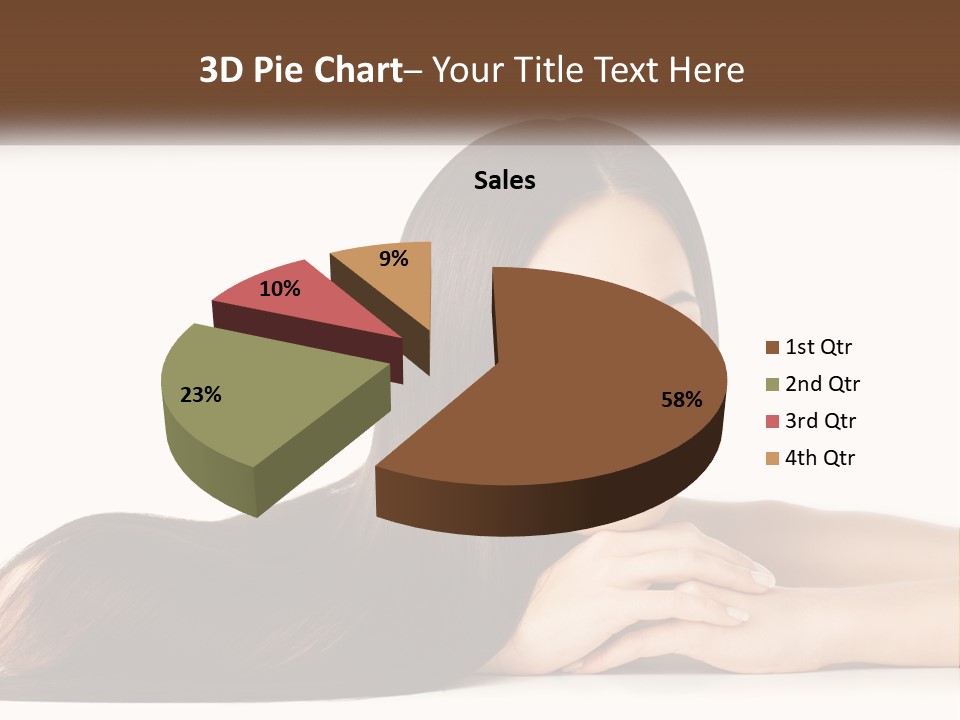 A Woman With Long Brown Hair Is Shown In This Powerpoint Presentation PowerPoint Template