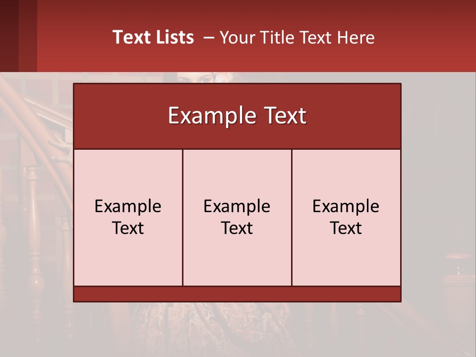 A Woman In A Dress Standing On A Stair Case PowerPoint Template
