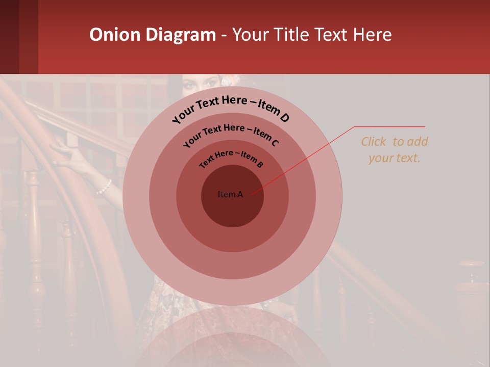 A Woman In A Dress Standing On A Stair Case PowerPoint Template