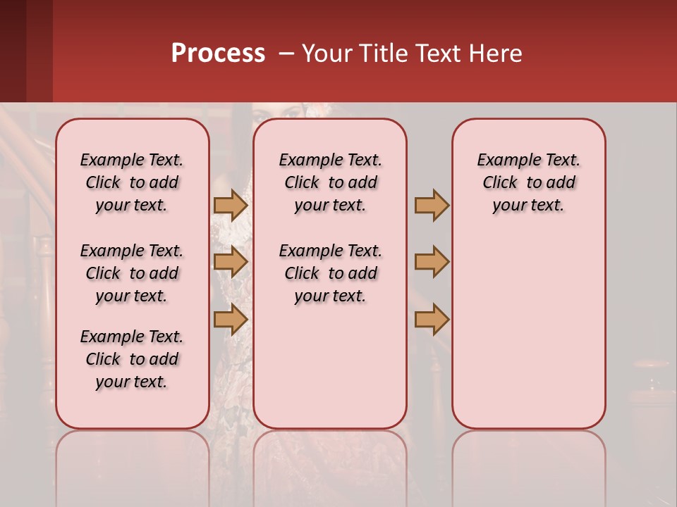 A Woman In A Dress Standing On A Stair Case PowerPoint Template