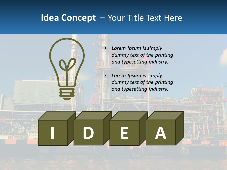 A Power Plant Is Shown In This Powerpoint Presentation PowerPoint Template