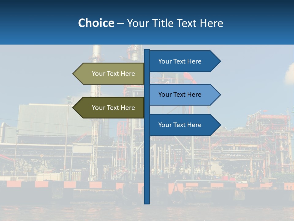 A Power Plant Is Shown In This Powerpoint Presentation PowerPoint Template