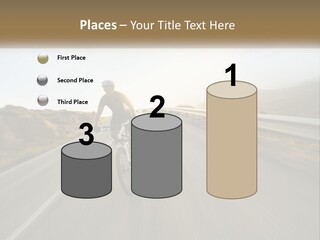 A Man Riding A Bike Down A Road PowerPoint Template