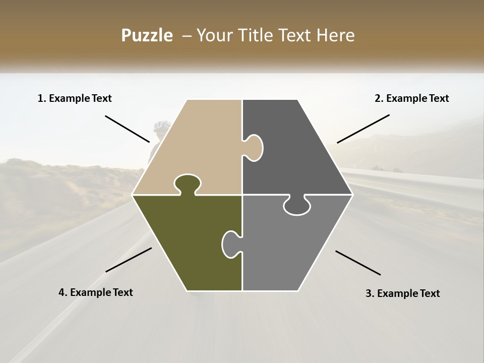 A Man Riding A Bike Down A Road PowerPoint Template