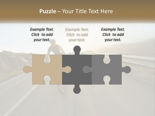 A Man Riding A Bike Down A Road PowerPoint Template