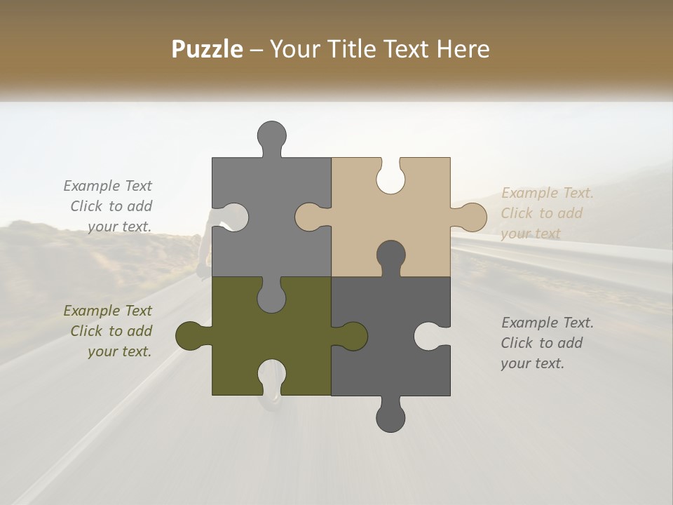 A Man Riding A Bike Down A Road PowerPoint Template