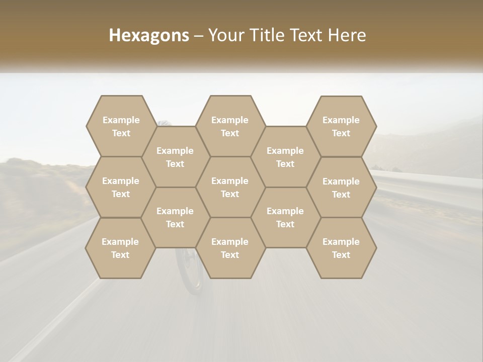 A Man Riding A Bike Down A Road PowerPoint Template