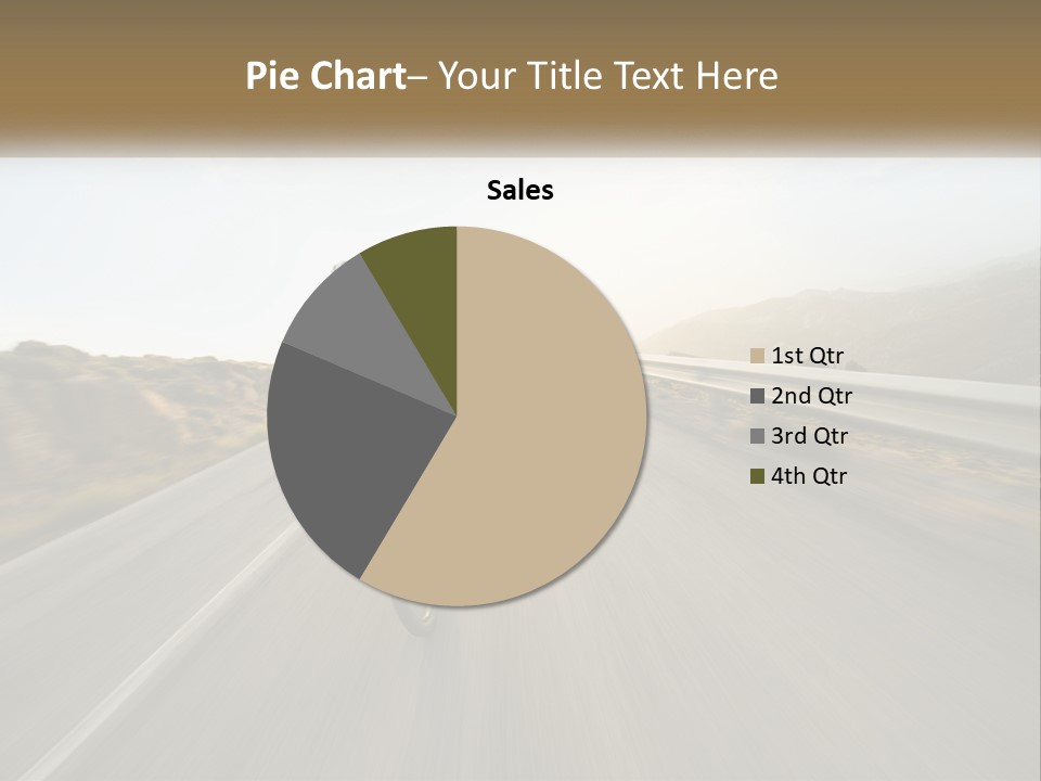 A Man Riding A Bike Down A Road PowerPoint Template