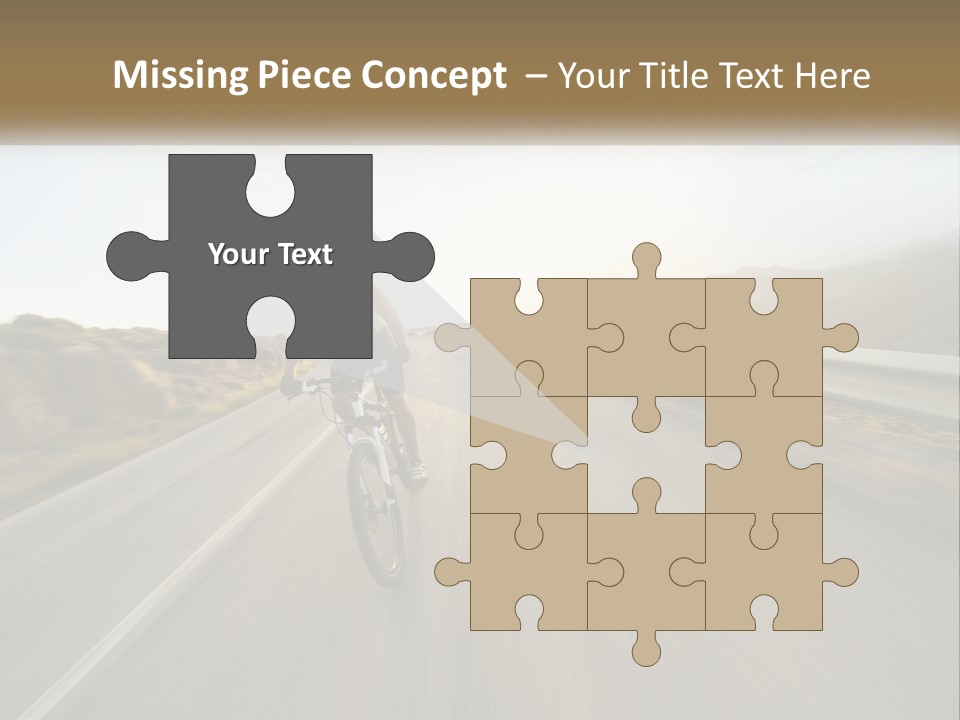 A Man Riding A Bike Down A Road PowerPoint Template