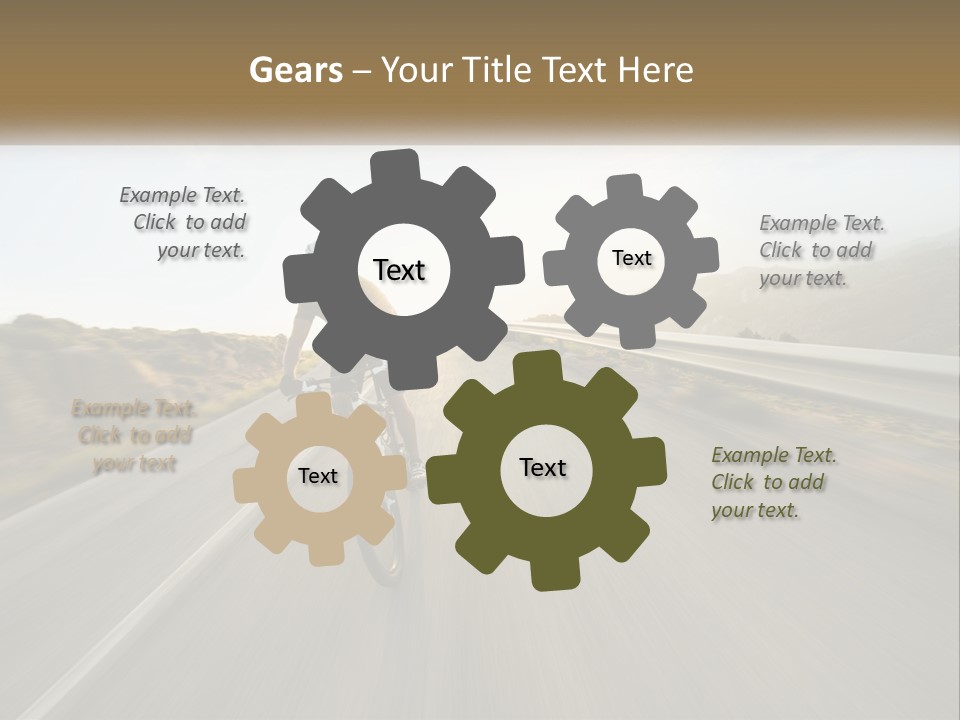 A Man Riding A Bike Down A Road PowerPoint Template