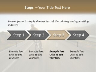 A Man Riding A Bike Down A Road PowerPoint Template