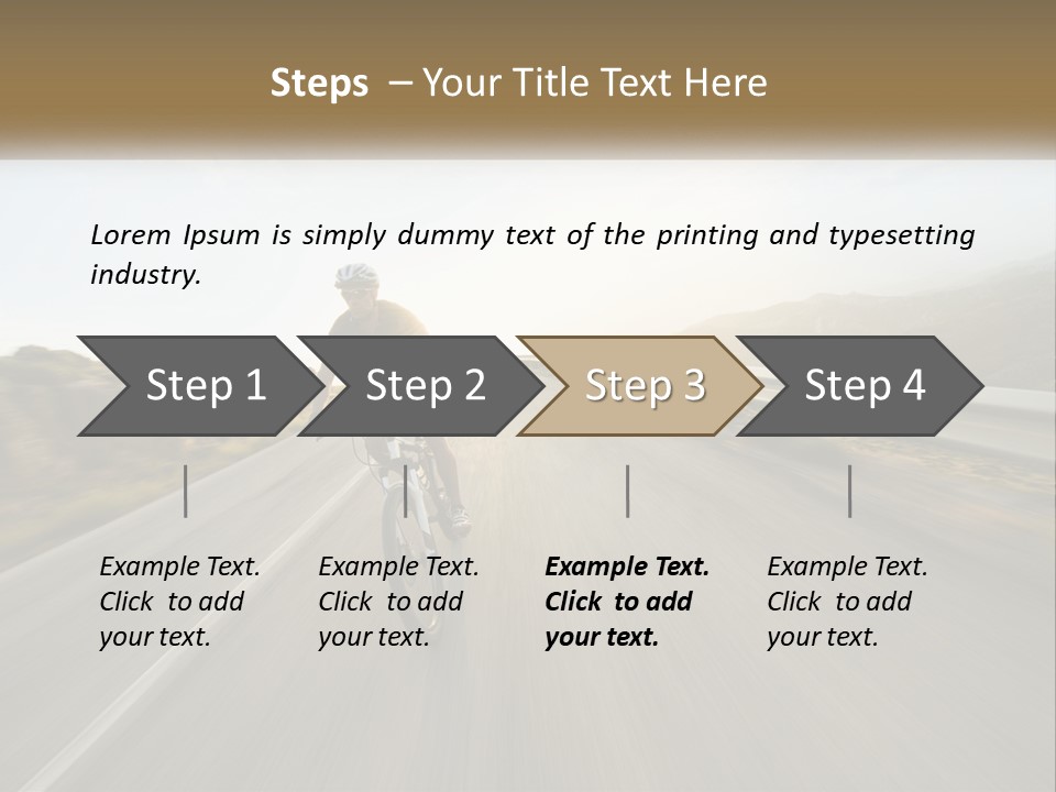 A Man Riding A Bike Down A Road PowerPoint Template