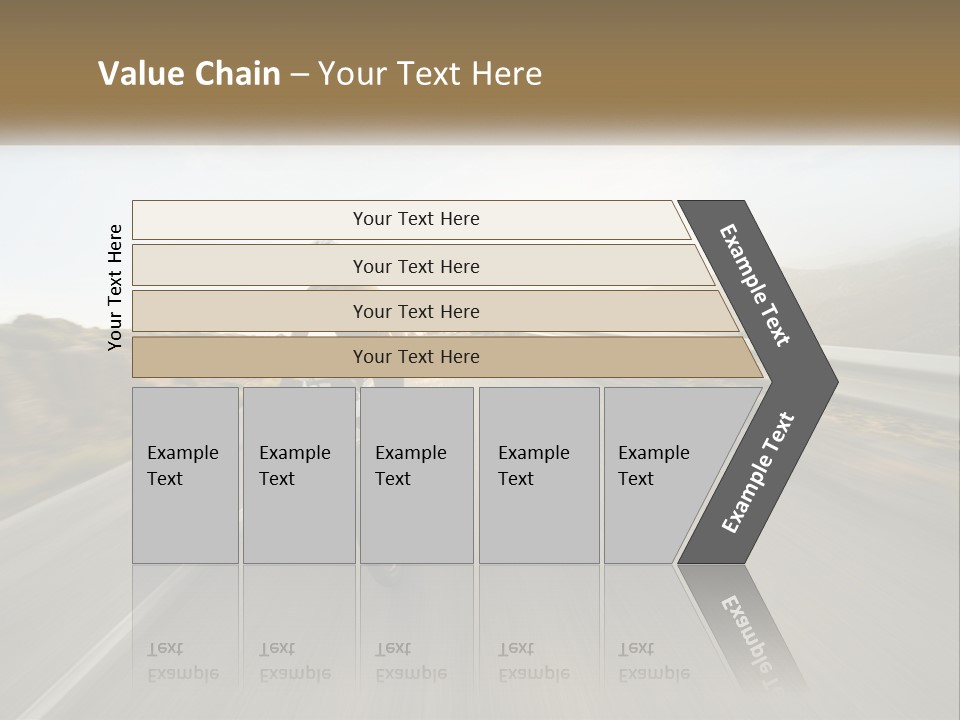 A Man Riding A Bike Down A Road PowerPoint Template