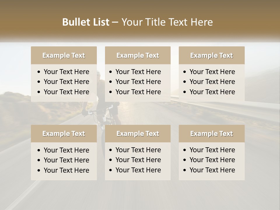 A Man Riding A Bike Down A Road PowerPoint Template