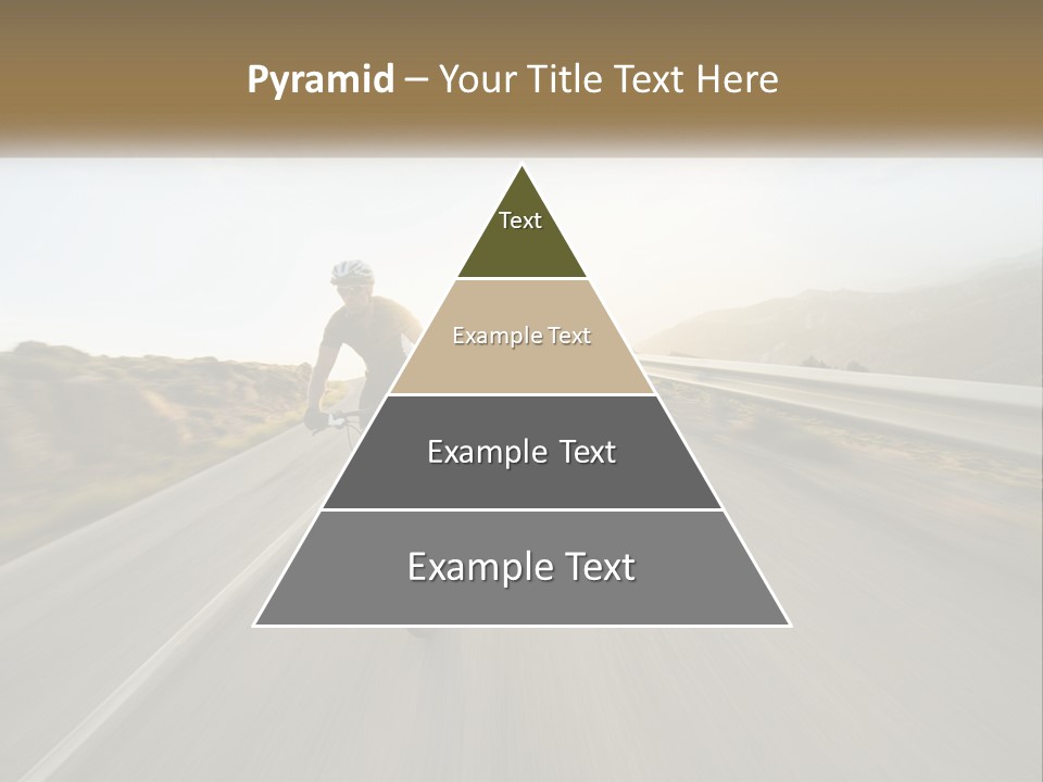 A Man Riding A Bike Down A Road PowerPoint Template