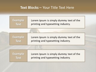 A Man Riding A Bike Down A Road PowerPoint Template