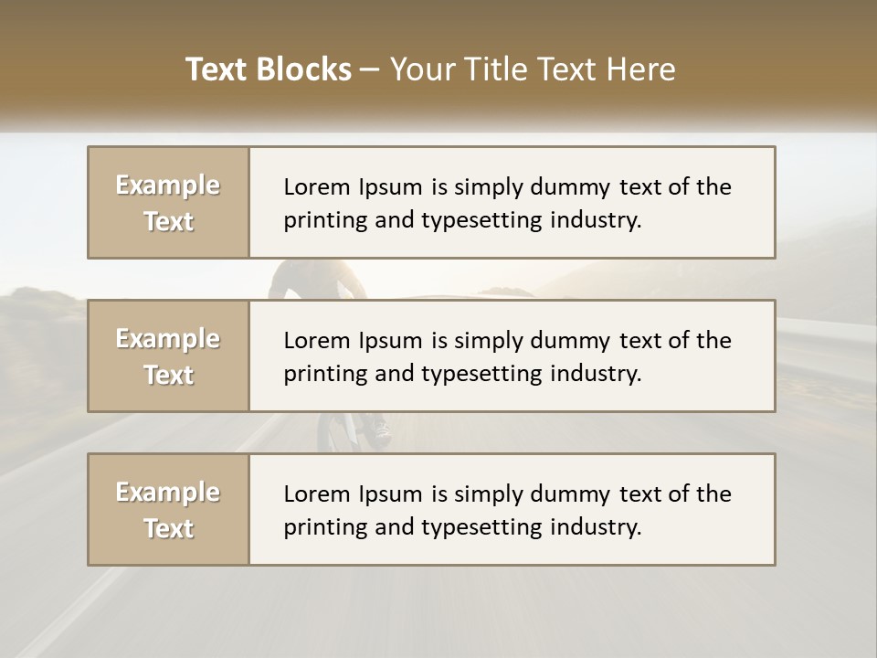 A Man Riding A Bike Down A Road PowerPoint Template