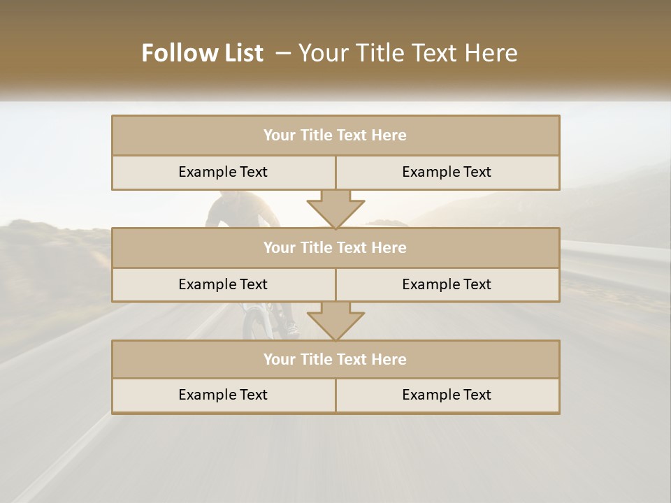 A Man Riding A Bike Down A Road PowerPoint Template