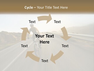 A Man Riding A Bike Down A Road PowerPoint Template