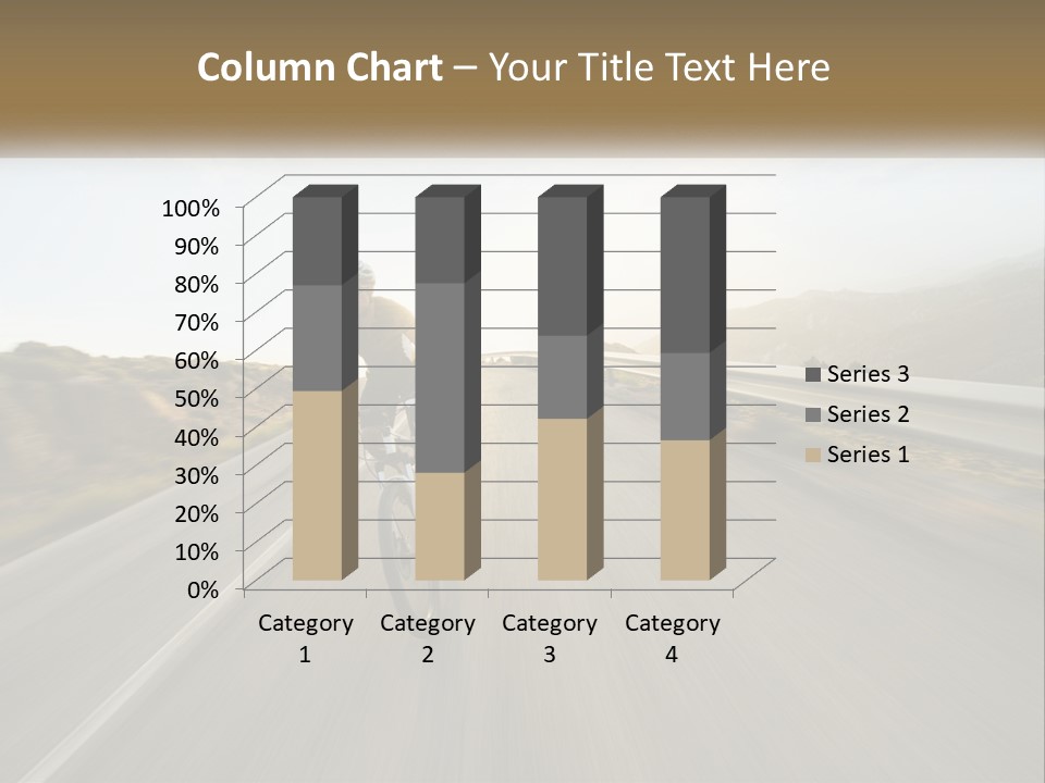 A Man Riding A Bike Down A Road PowerPoint Template