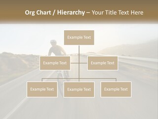 A Man Riding A Bike Down A Road PowerPoint Template