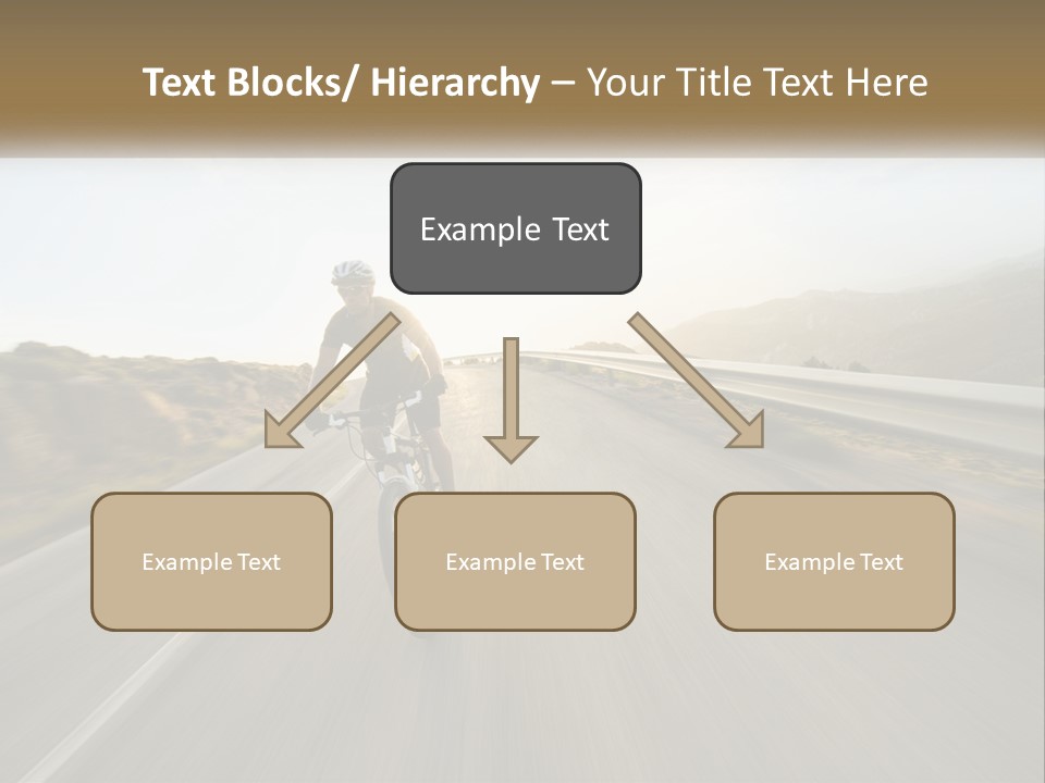 A Man Riding A Bike Down A Road PowerPoint Template