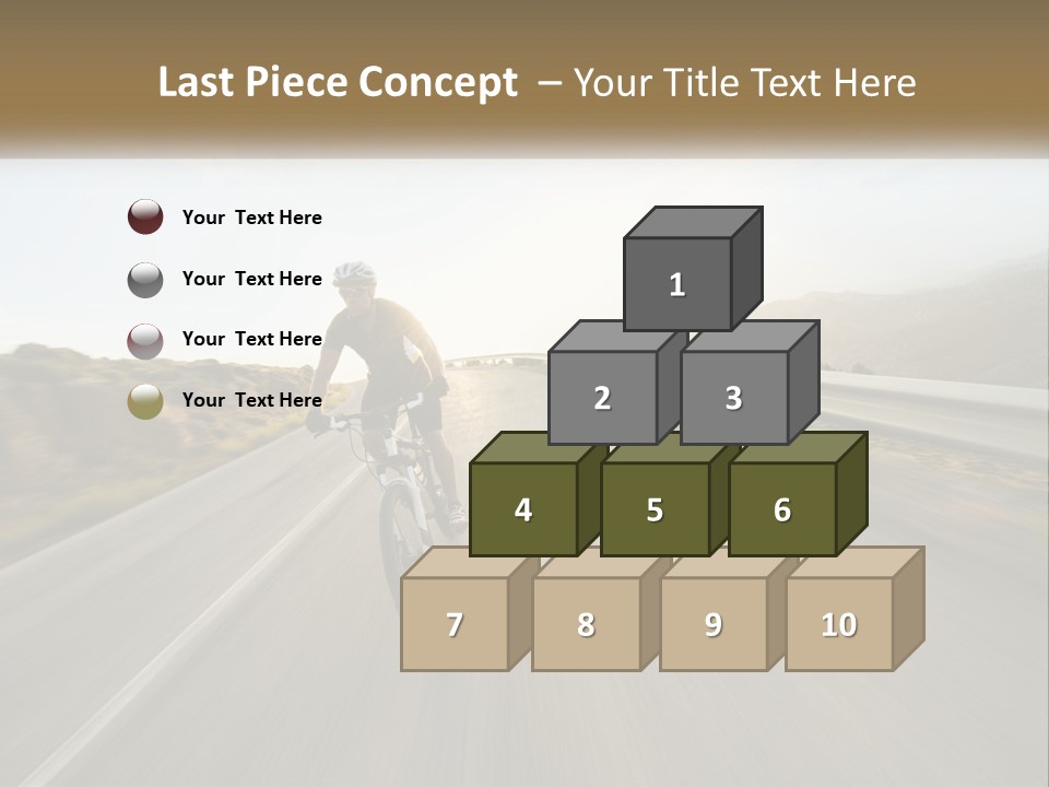 A Man Riding A Bike Down A Road PowerPoint Template