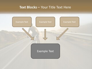 A Man Riding A Bike Down A Road PowerPoint Template
