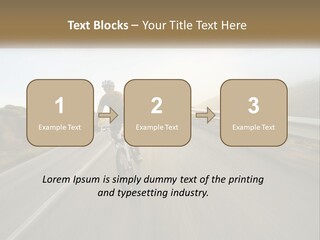 A Man Riding A Bike Down A Road PowerPoint Template