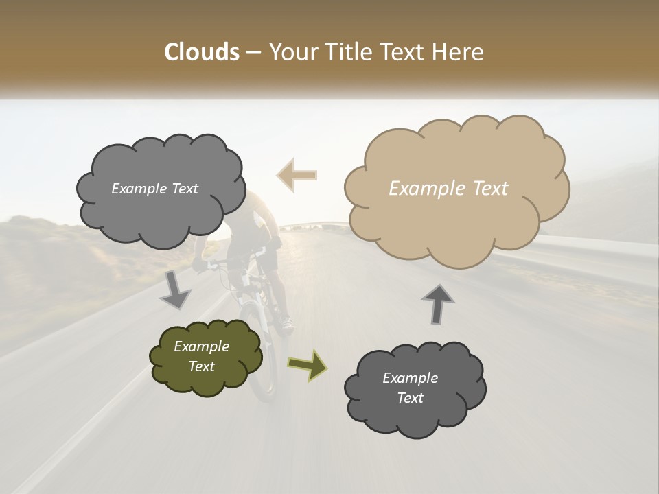 A Man Riding A Bike Down A Road PowerPoint Template