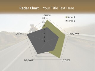 A Man Riding A Bike Down A Road PowerPoint Template