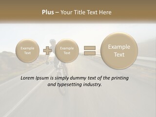 A Man Riding A Bike Down A Road PowerPoint Template