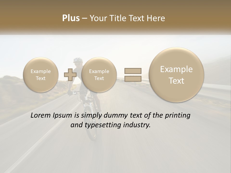 A Man Riding A Bike Down A Road PowerPoint Template