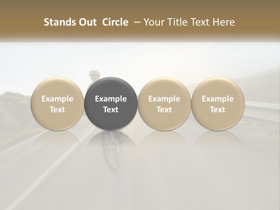 A Man Riding A Bike Down A Road PowerPoint Template