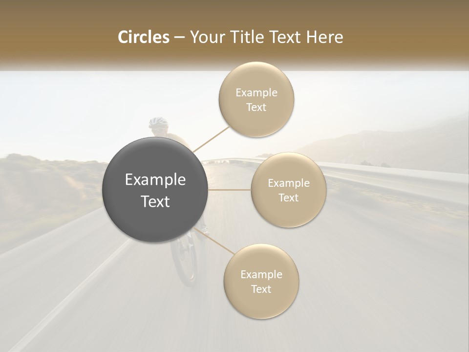 A Man Riding A Bike Down A Road PowerPoint Template