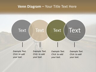 A Man Riding A Bike Down A Road PowerPoint Template