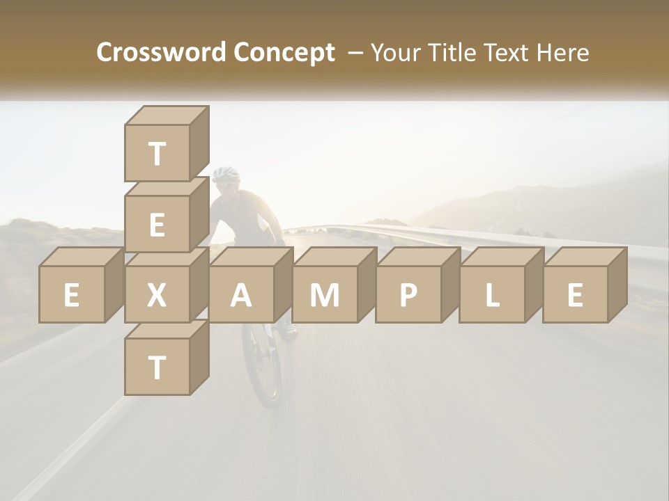 A Man Riding A Bike Down A Road PowerPoint Template