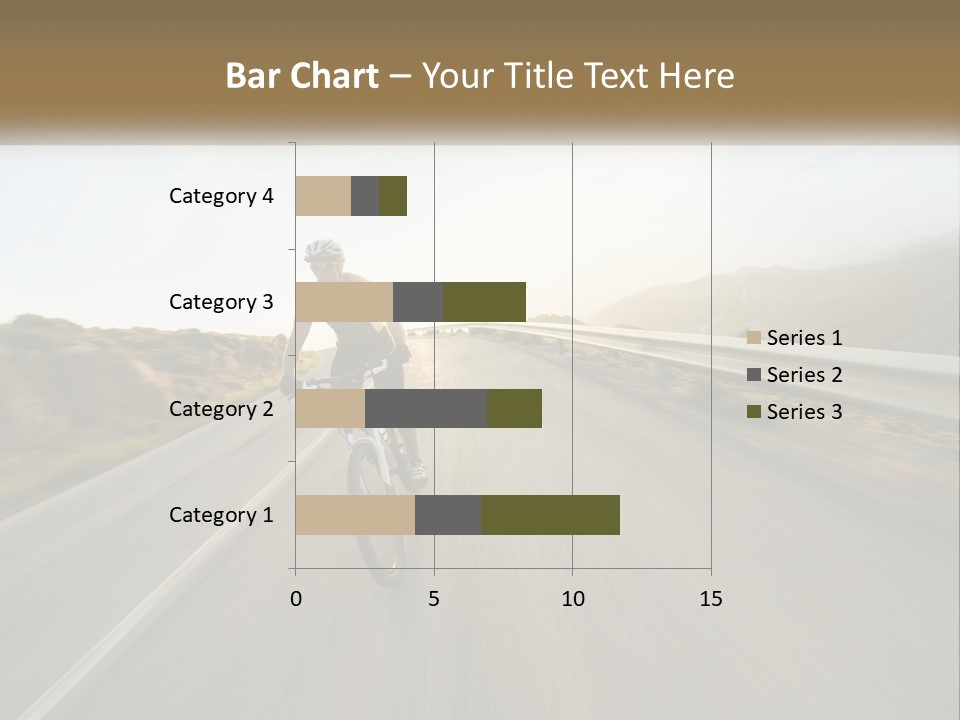 A Man Riding A Bike Down A Road PowerPoint Template