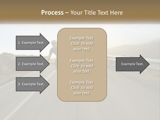 A Man Riding A Bike Down A Road PowerPoint Template