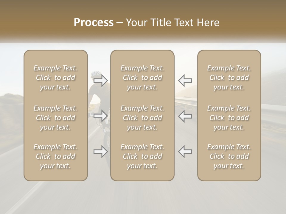 A Man Riding A Bike Down A Road PowerPoint Template