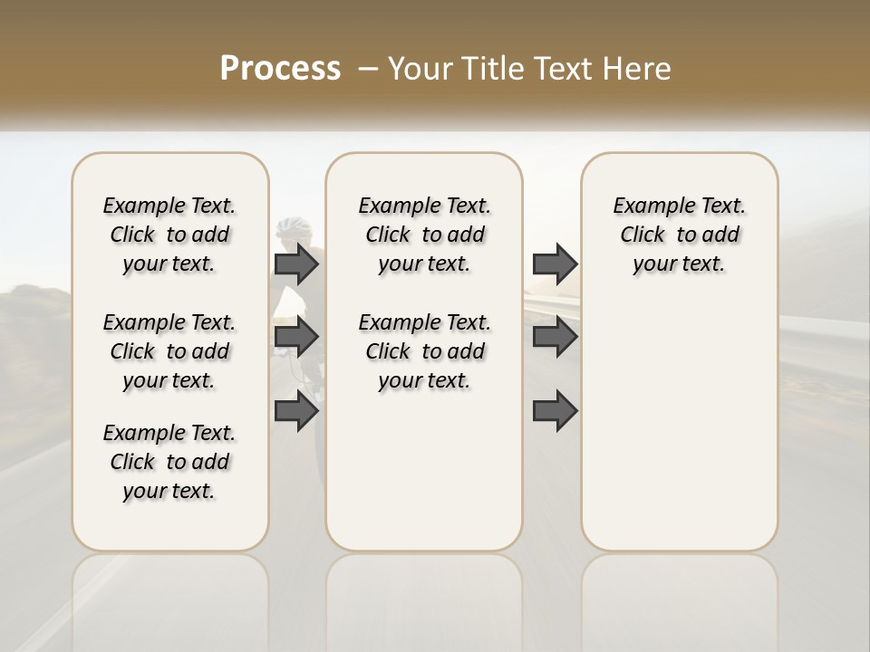 A Man Riding A Bike Down A Road PowerPoint Template