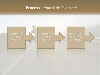 A Man Riding A Bike Down A Road PowerPoint Template