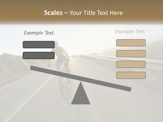 A Man Riding A Bike Down A Road PowerPoint Template