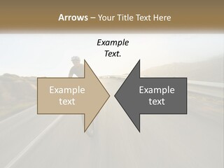 A Man Riding A Bike Down A Road PowerPoint Template