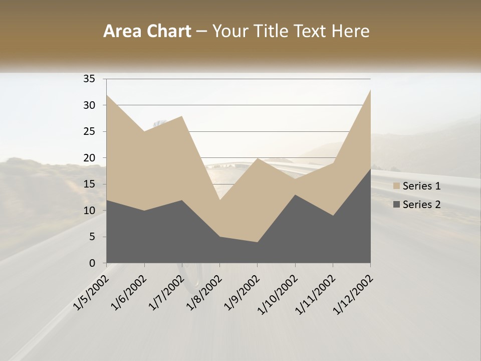 A Man Riding A Bike Down A Road PowerPoint Template