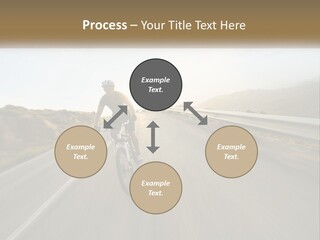 A Man Riding A Bike Down A Road PowerPoint Template