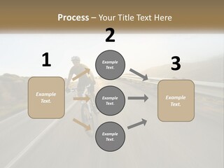 A Man Riding A Bike Down A Road PowerPoint Template