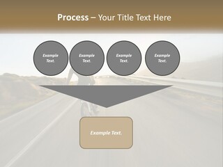 A Man Riding A Bike Down A Road PowerPoint Template