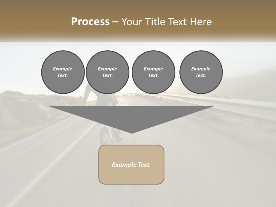 A Man Riding A Bike Down A Road PowerPoint Template